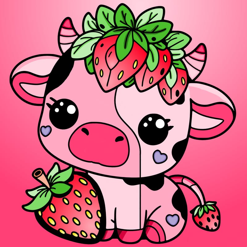 cute strawberry cow