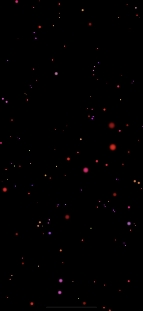 Spatial Music Visualizer - A dynamic music visualization featuring colorful glowing particles on a dark background