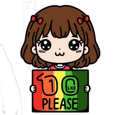 a cute girl holding a sign that says 100 like please