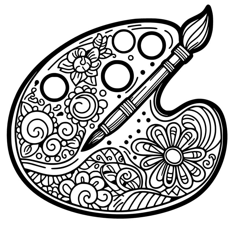 decorated paint palette