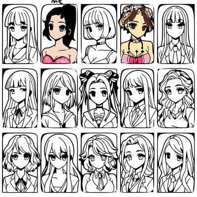 girls that look diffrent anime