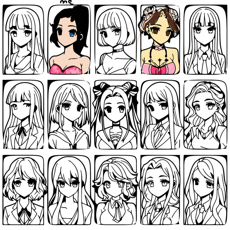 girls that look diffrent anime