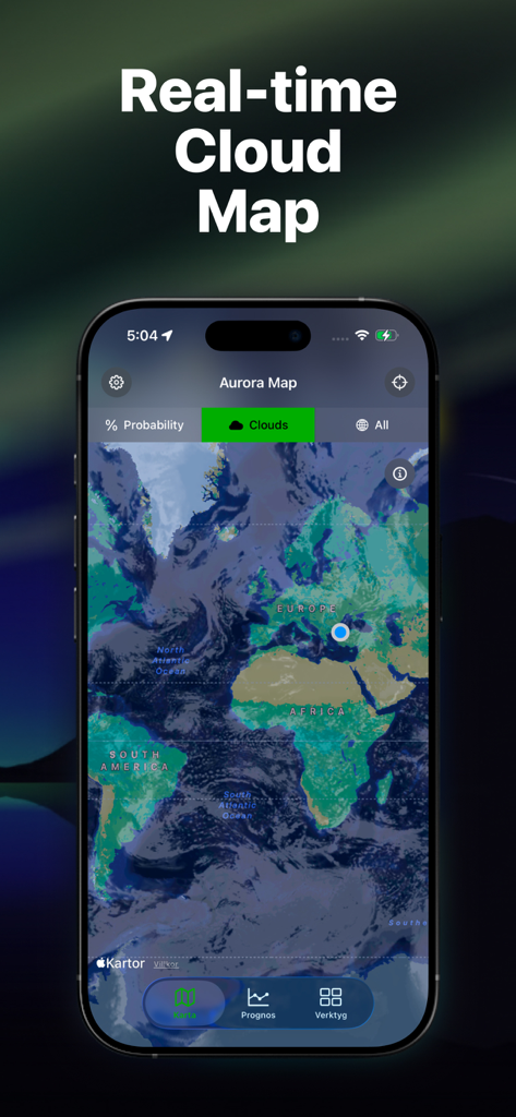 Aurora Forecast - Alerts - 오로라 가시성을 위한 실시간 전 세계 운량 지도 표시 오로라 예보 앱