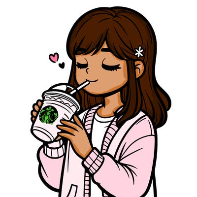 girl drinking starbucks