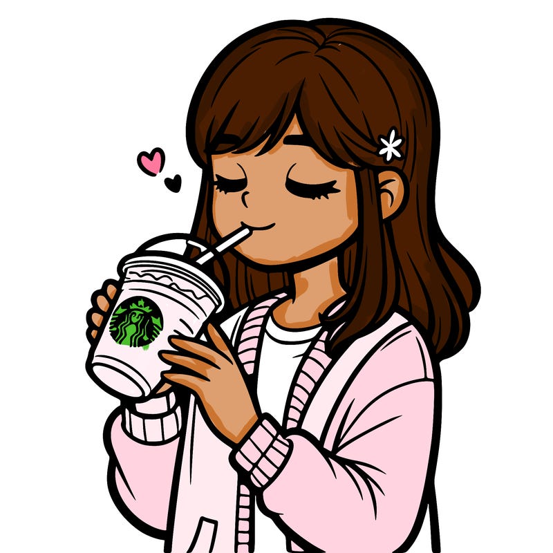 girl drinking starbucks