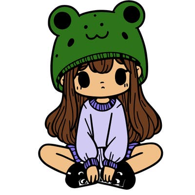 a girl wearing a frog hat and some frog socks