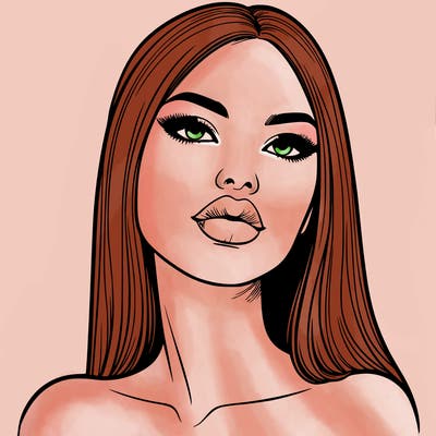 realistic woman with full lips