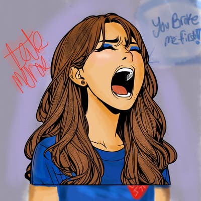 screaming realistic, girl