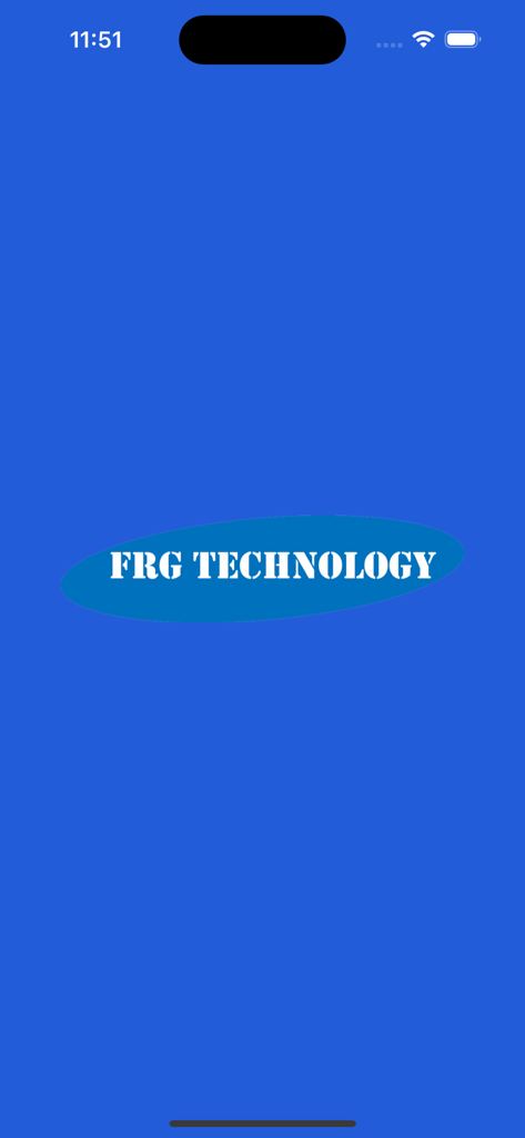 Hotspot Manager - Schermata di avvio dell'app Hotspot Manager con il logo FRG Technology su sfondo blu