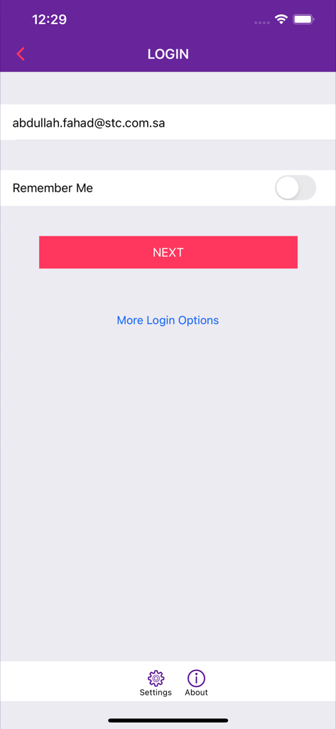 Login screen for the SAYEN digital signature and document workflow app