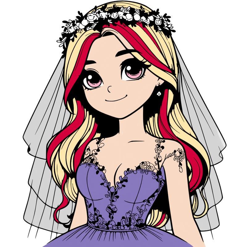 realistic girl in a wedding dress