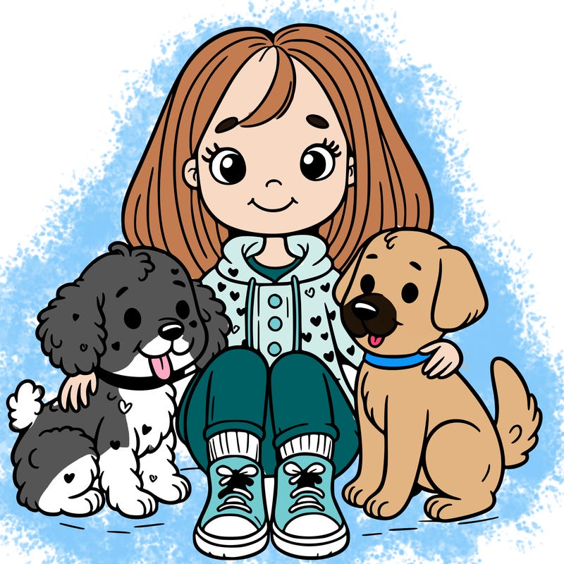 girl with dogs