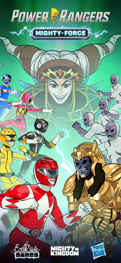 Power Rangers Mighty Force - Póster vertical del juego Power Rangers Mighty Force mostrando múltiples Power Rangers enfrentándose a Rita Repulsa y Goldar.