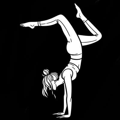 a woman doing a handstand