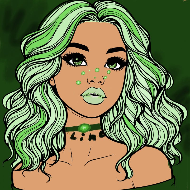 realistic girl with wavy hair and lips