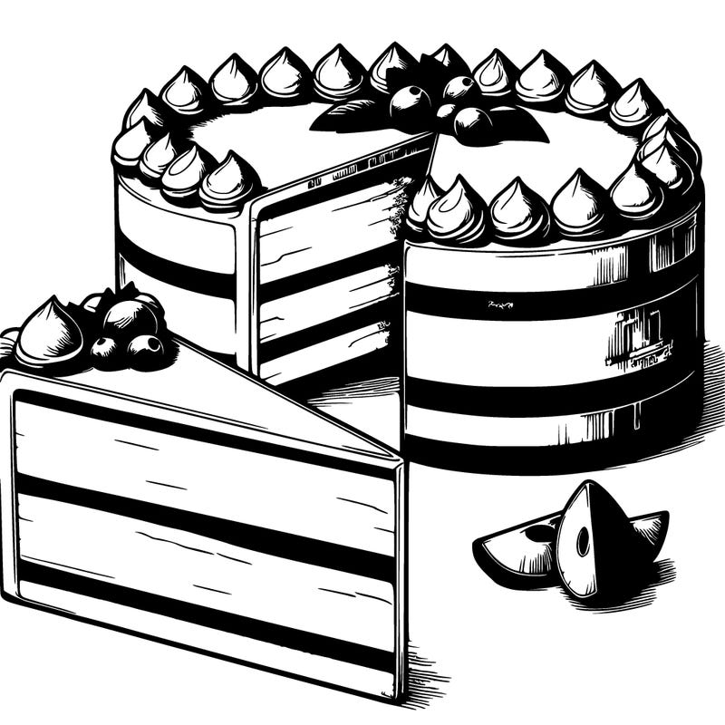 realistic cake slices