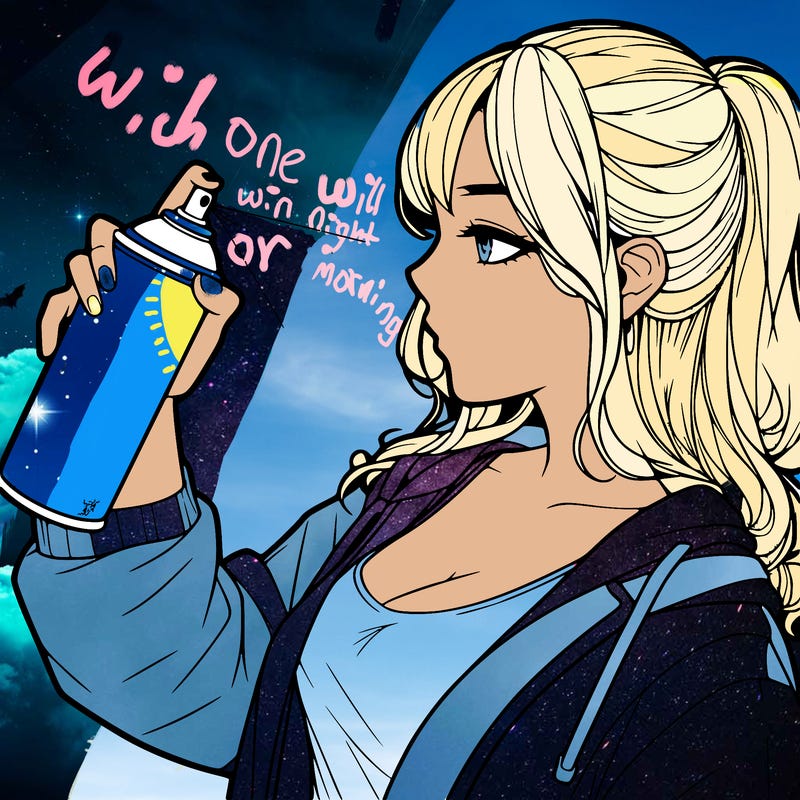 a realistic girl spray, painting