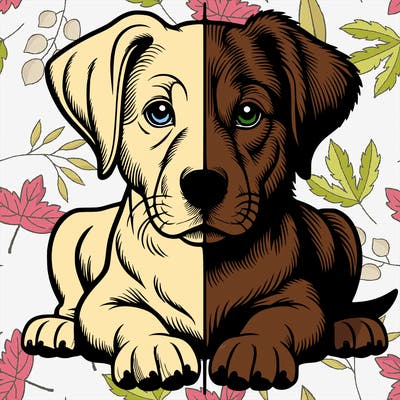 realistic dog split picture