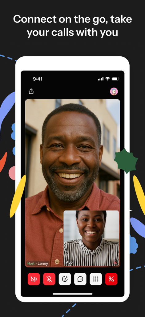 A video meeting in progress on the Huddle01 mobile app interface