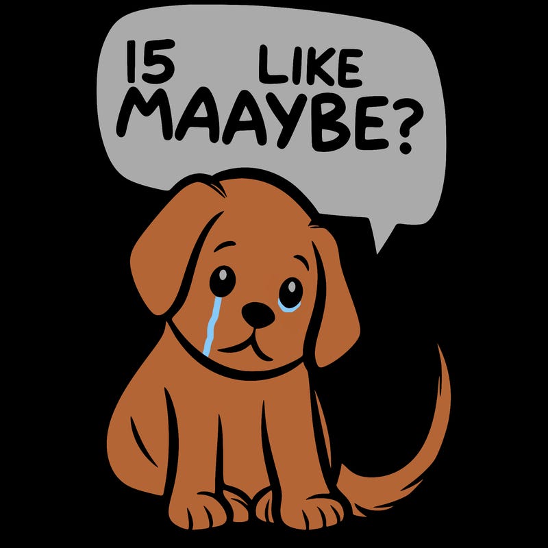 a puppy that says 5 like maybe