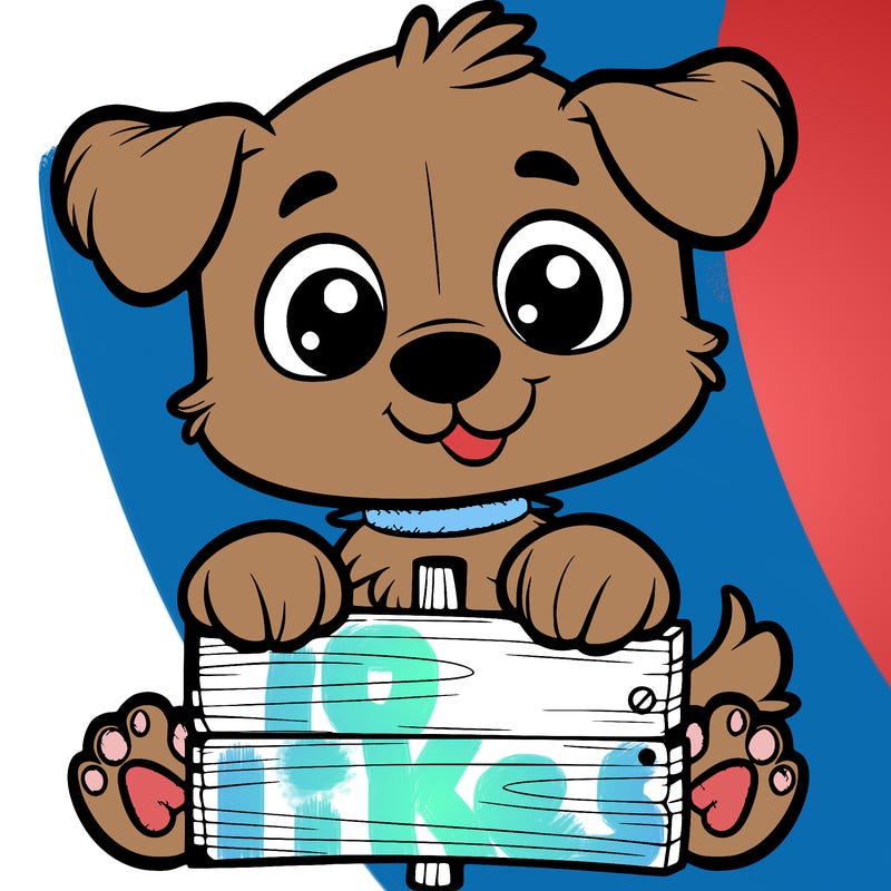 little doggy with a blank sign