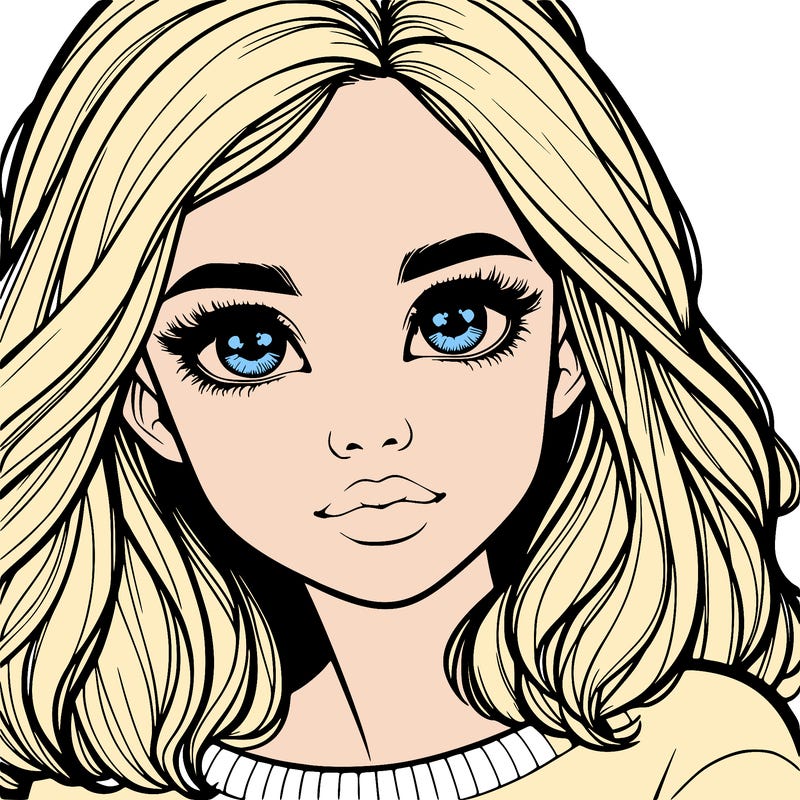 realistic girl whith cute eyes