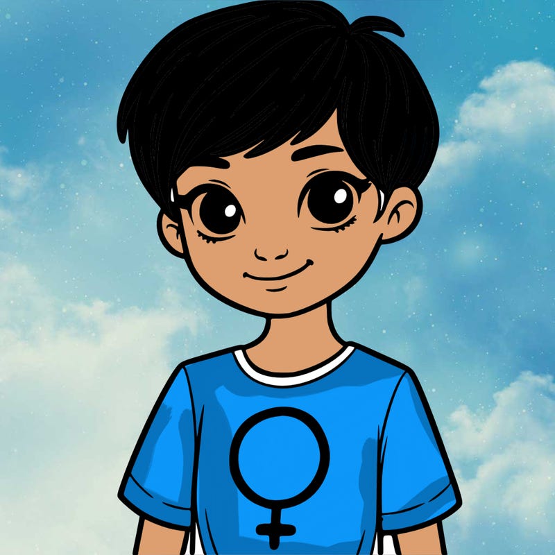 girl with pixie cut and feminist shirt