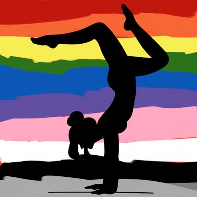 a woman doing a handstand