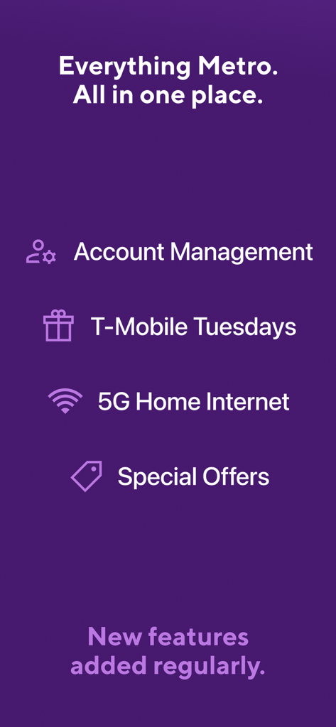 myMetro® - Overview of myMetro app features including account management and special rewards