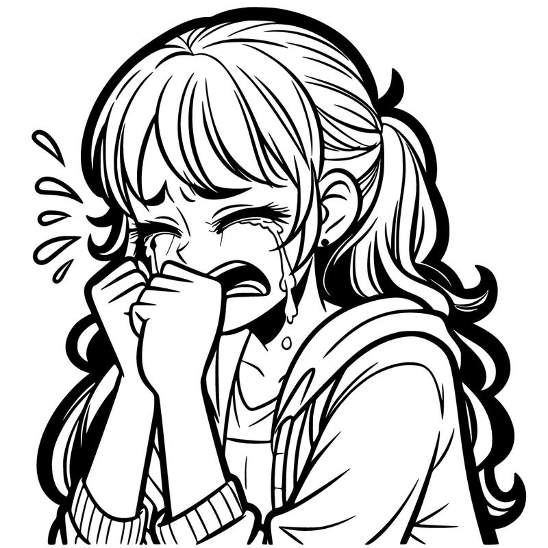 teenage girl crying
