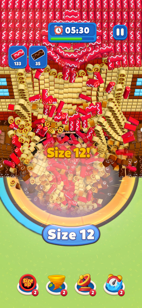 Ever Eater 3D - Un grande buco nero che inghiotte torte colorate nel gioco mobile Ever Eater 3D