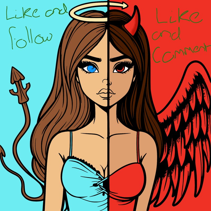 devil vs angel realistic girl