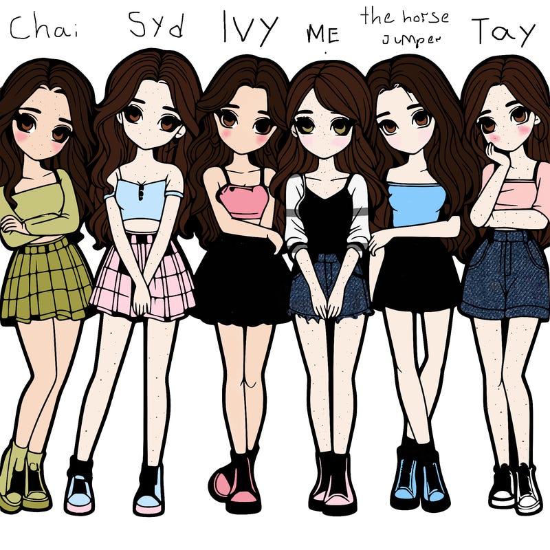 a group of girls realistic