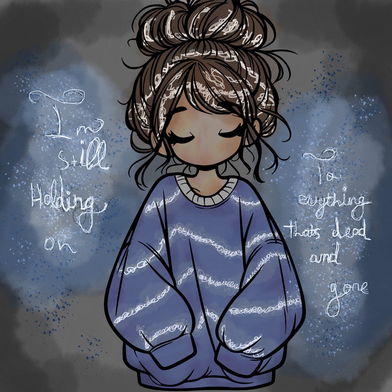 girl with baggy sweatshirt and messy bun