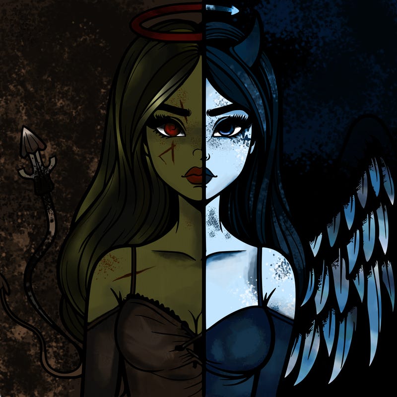 devil vs angel realistic girl