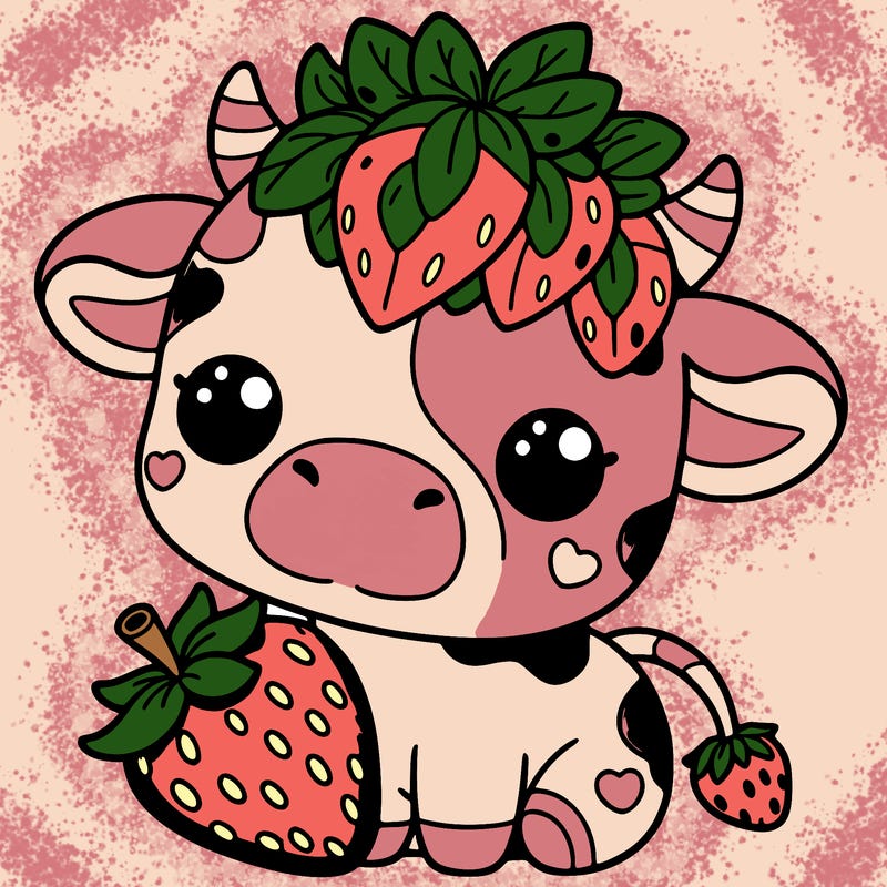 cute strawberry cow
