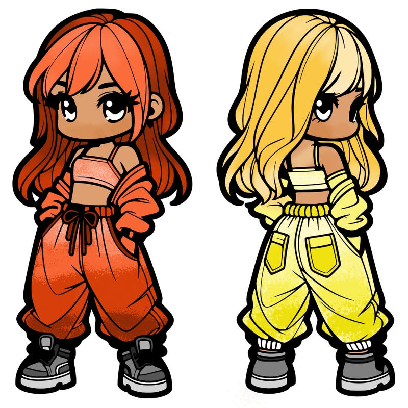 girl in crop top and baggy pants