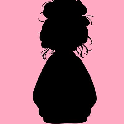 girl with baggy sweatshirt and messy bun