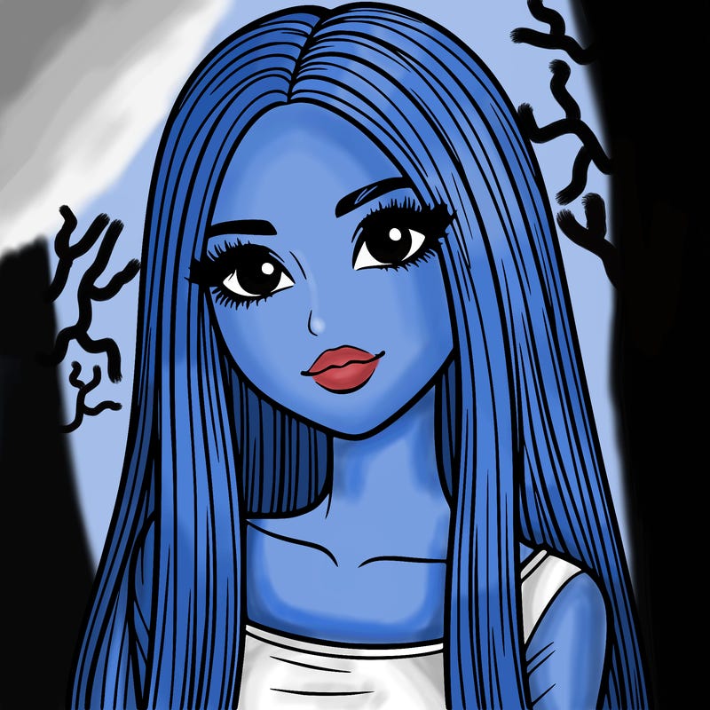 realistic girl with straight and long hair