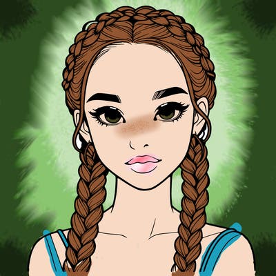 realistic girl with braids