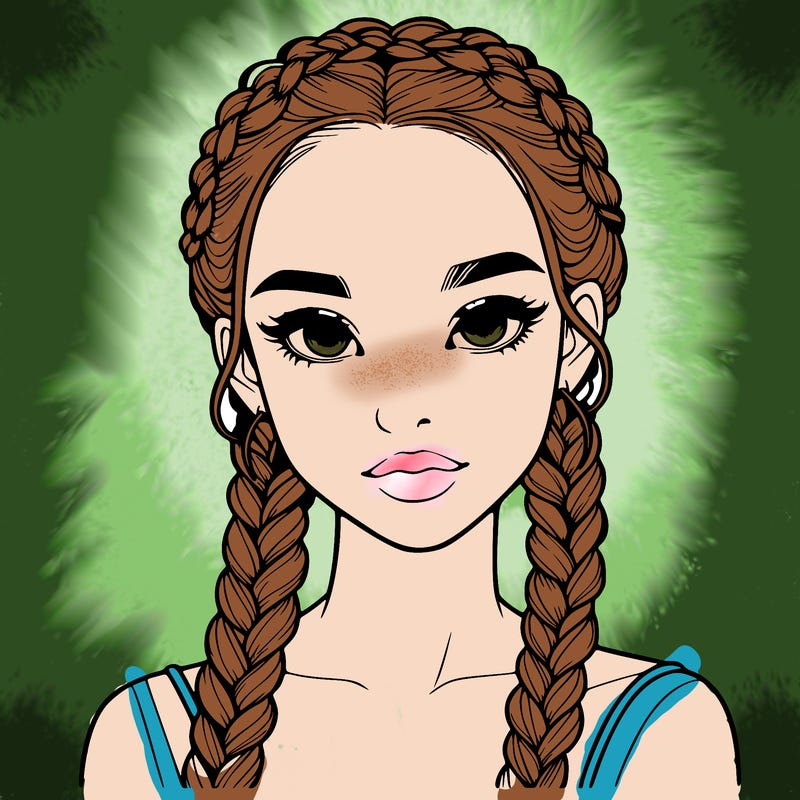 realistic girl with braids