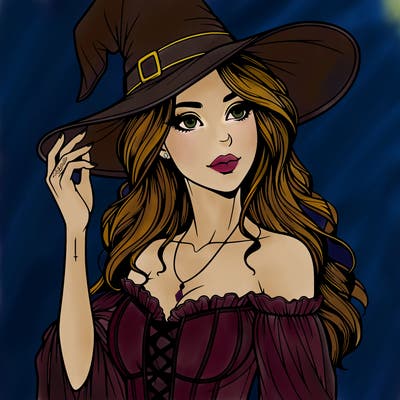 realistic beautiful witch