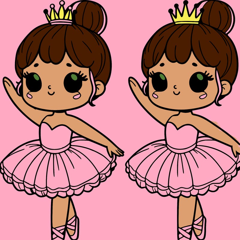 ballerina in a tutu with a bun and a crown