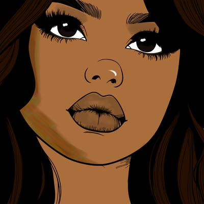 really realistic girl with lips