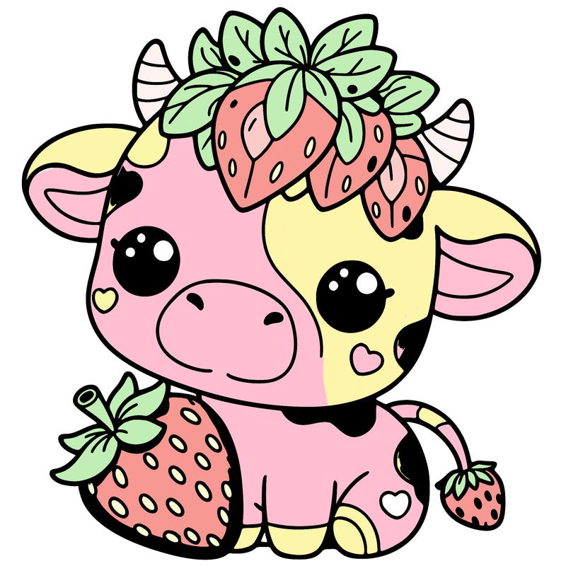cute strawberry cow