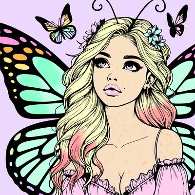 butterfly fairy realistic girl