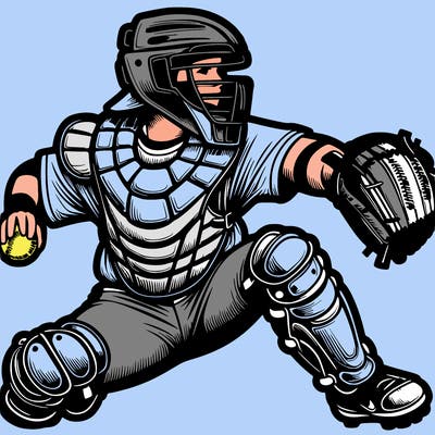 softballl catcher realistic