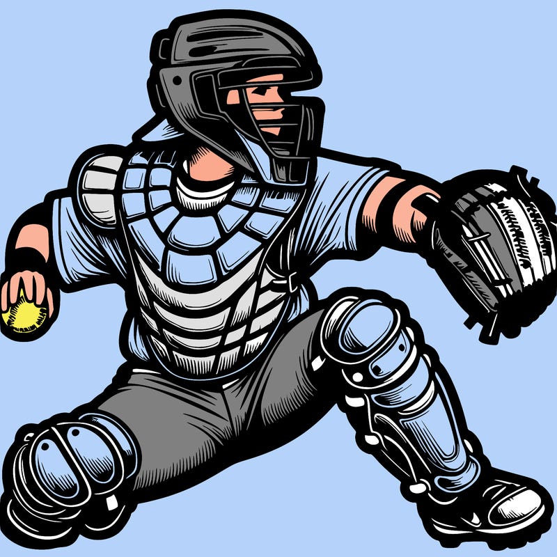 softballl catcher realistic