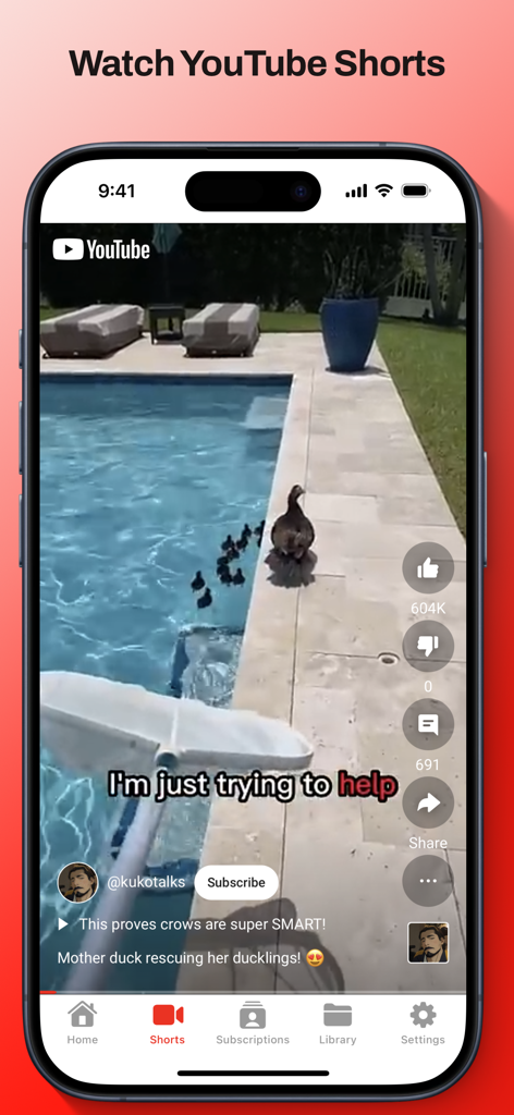 Smartphone screen displaying a YouTube Short video with custom controls from the Enhancements For YouTube app.