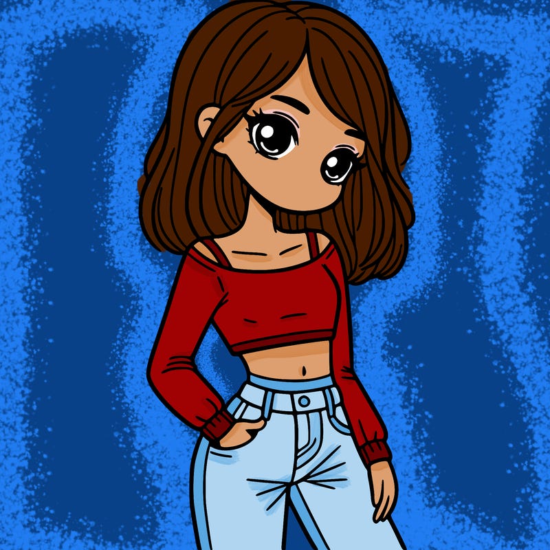 girl teenager with a crop top and flare jeans